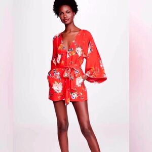 Yumi Kim Vibrant Red Floral Dress